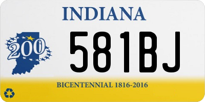 IN license plate 581BJ