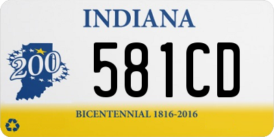 IN license plate 581CD