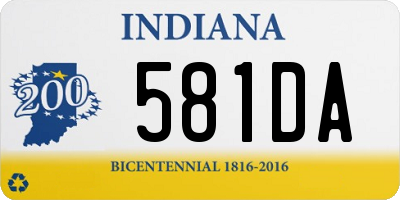 IN license plate 581DA