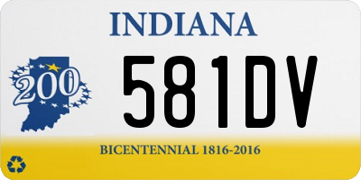 IN license plate 581DV