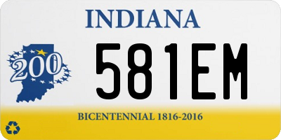 IN license plate 581EM