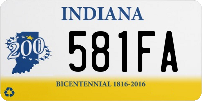 IN license plate 581FA