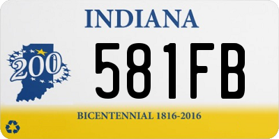 IN license plate 581FB