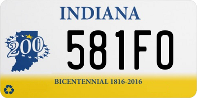 IN license plate 581FO