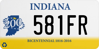 IN license plate 581FR