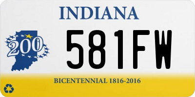 IN license plate 581FW