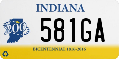 IN license plate 581GA