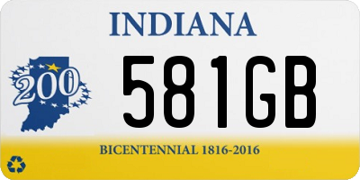 IN license plate 581GB