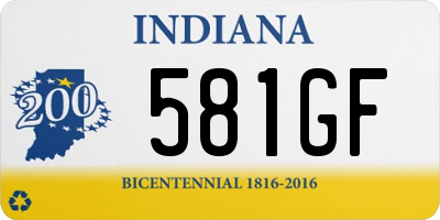 IN license plate 581GF