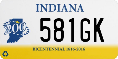 IN license plate 581GK