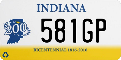 IN license plate 581GP