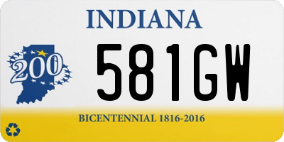 IN license plate 581GW