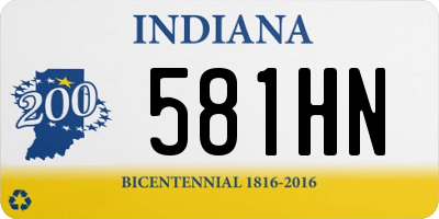 IN license plate 581HN