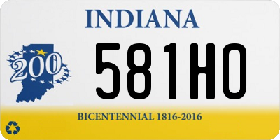 IN license plate 581HO