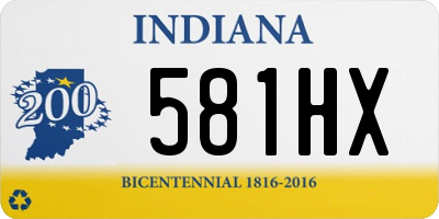 IN license plate 581HX