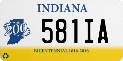 IN license plate 581IA