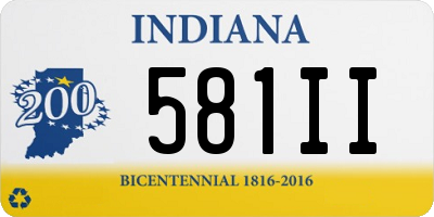 IN license plate 581II