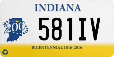 IN license plate 581IV