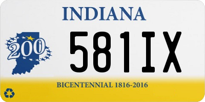 IN license plate 581IX