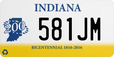 IN license plate 581JM