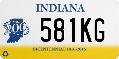IN license plate 581KG