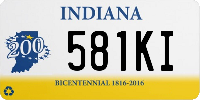 IN license plate 581KI