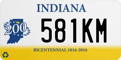 IN license plate 581KM