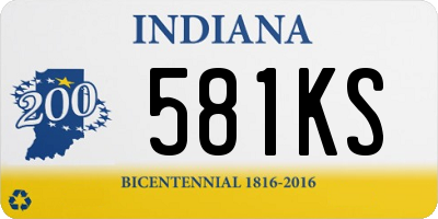 IN license plate 581KS