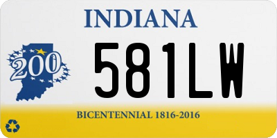 IN license plate 581LW