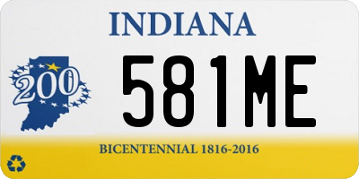 IN license plate 581ME