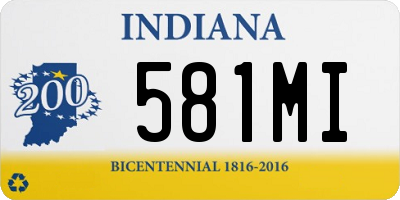 IN license plate 581MI