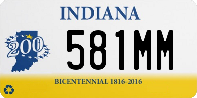 IN license plate 581MM