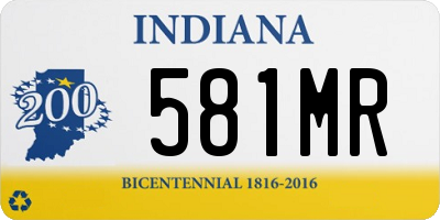 IN license plate 581MR