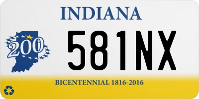 IN license plate 581NX