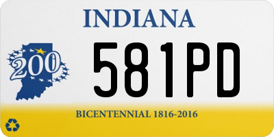 IN license plate 581PD