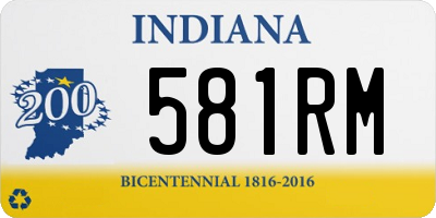 IN license plate 581RM