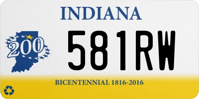 IN license plate 581RW