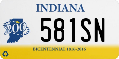 IN license plate 581SN