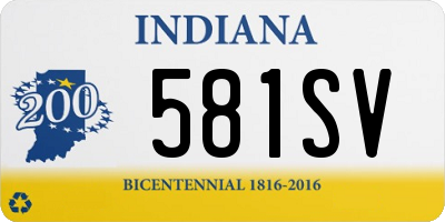 IN license plate 581SV