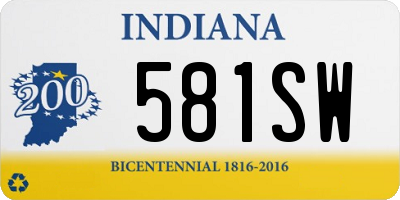 IN license plate 581SW