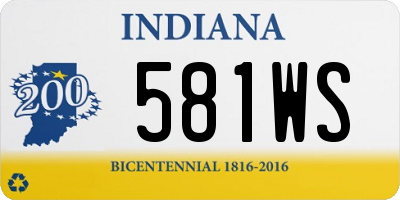 IN license plate 581WS