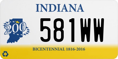 IN license plate 581WW