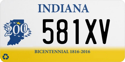 IN license plate 581XV