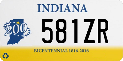 IN license plate 581ZR
