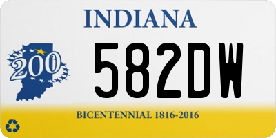 IN license plate 582DW