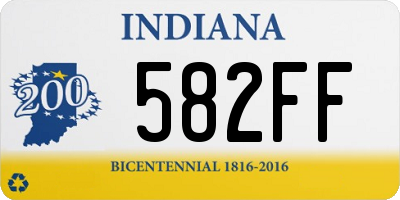 IN license plate 582FF