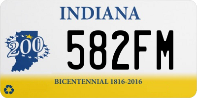 IN license plate 582FM