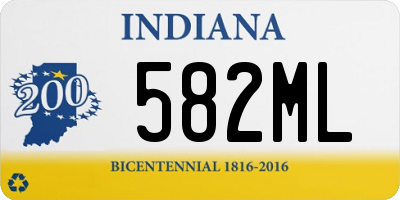 IN license plate 582ML