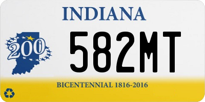 IN license plate 582MT