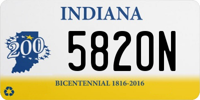 IN license plate 582ON